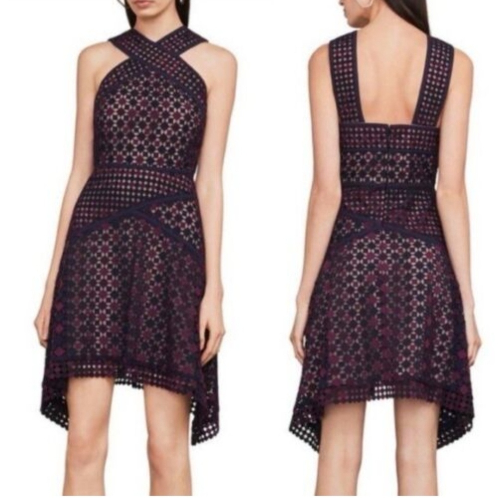 Elegant Navy Lace Dress